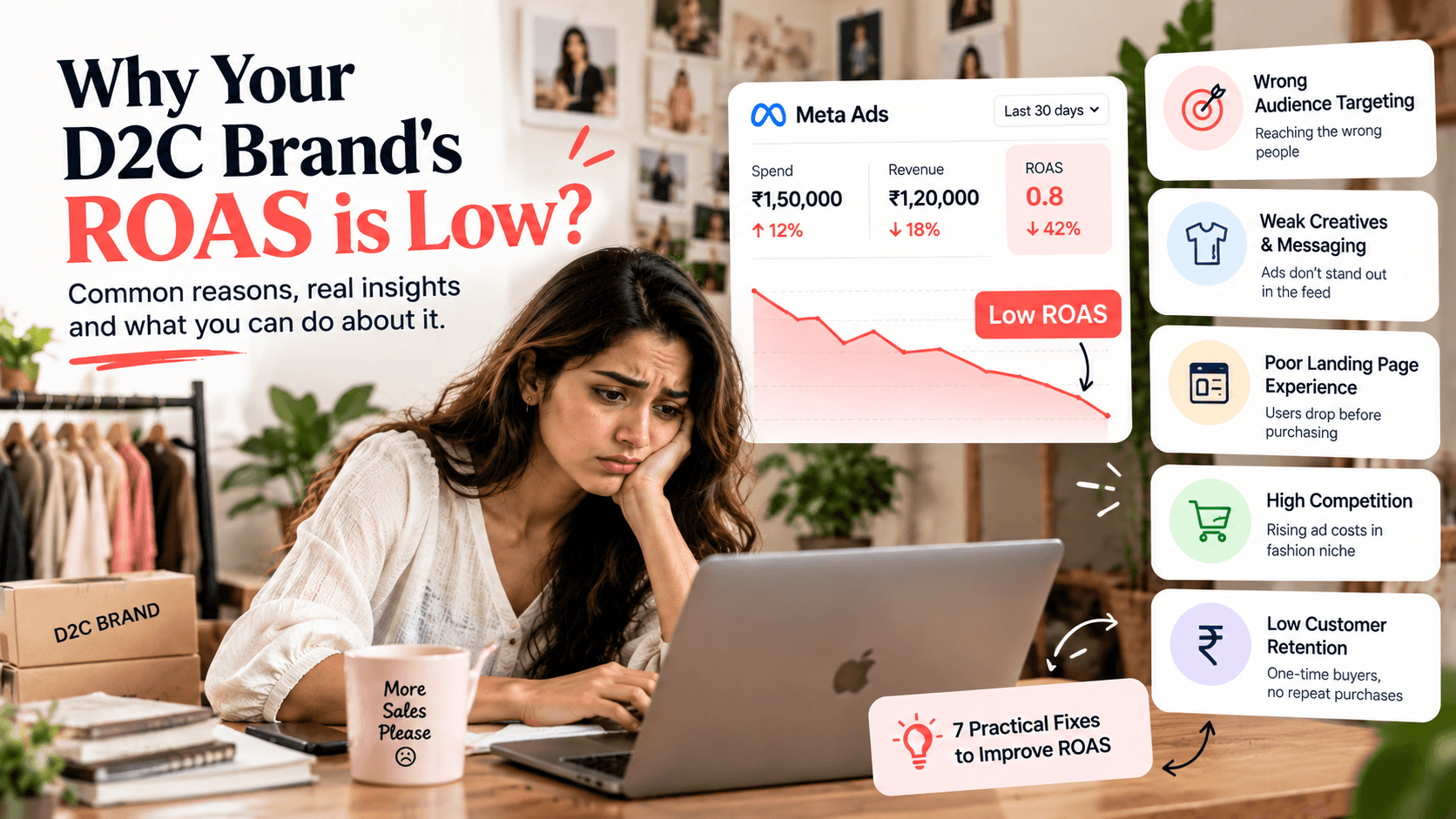 Dashboard showing return on ad spend metrics